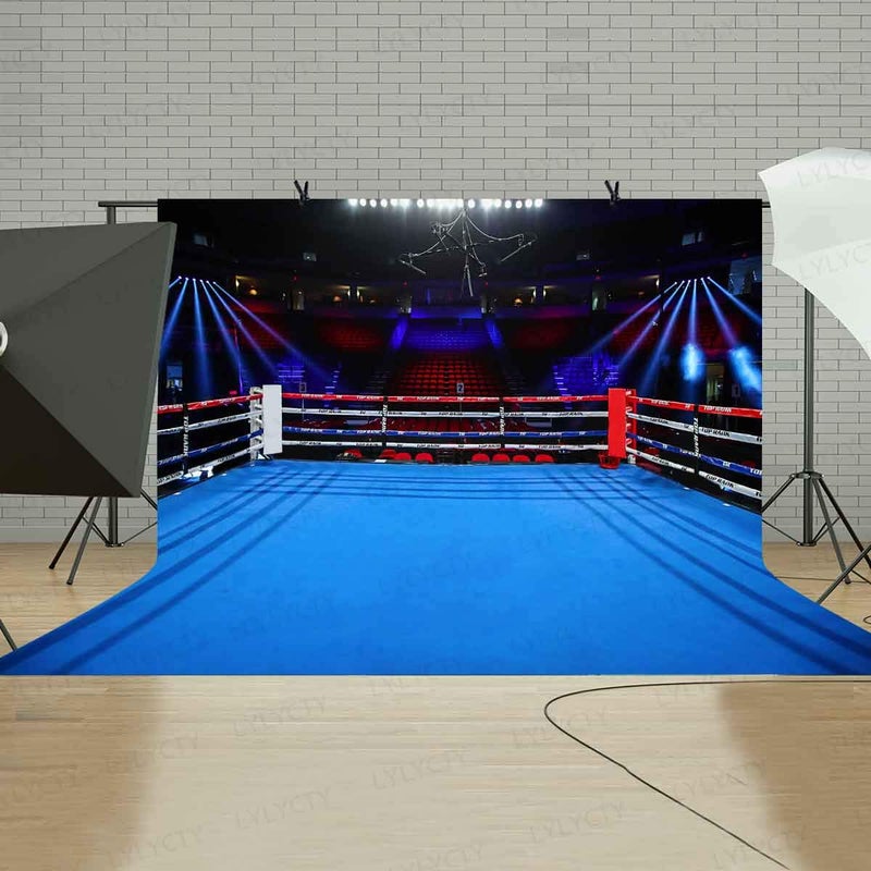 LYLYCTY Boxing Birthday Backdrop for Photography 9x6ft Boxing Arena Sport Background for Children Boy Portrait Birthday Party Decor Photo Booth Studio Props - Image 5